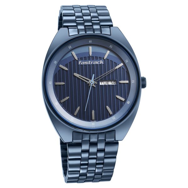 Fastrack Snob X Blue Dial Metal Strap Watch for Guys - image number 1