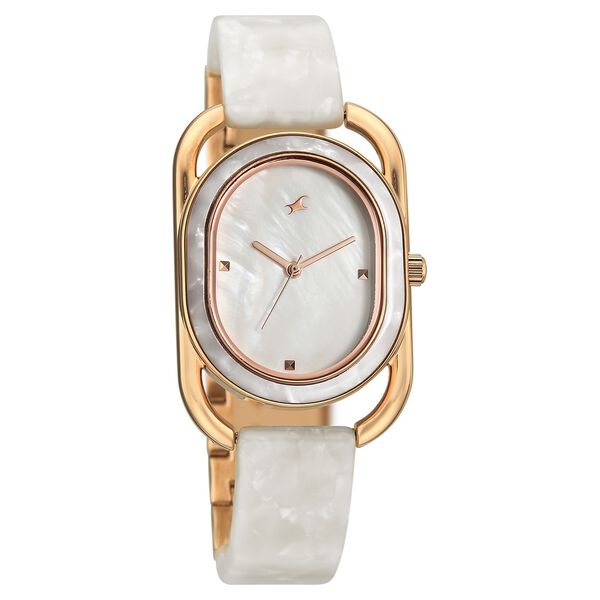 Fastrack Younique Quartz Analog Mother of Pearl Dial Two Toned Acetate & Metal Strap Watch For Girls - image number 1