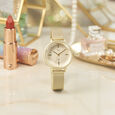 Fastrack Vyb Aurora Quartz Analog Golden Dial Stainless Steel Strap Watch for Girls - image number 2