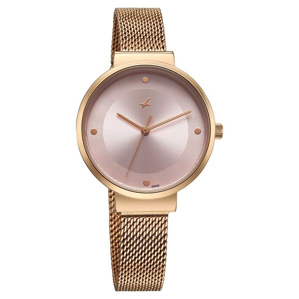 Fastrack Stunners X Quartz Analog Pink Dial Stainless Steel Strap Watch For Girls - image number 1