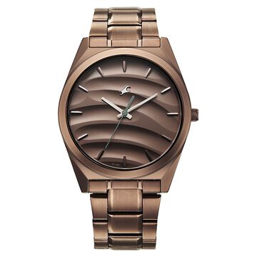 Fastrack Gelato Brown metal strap watch with Chocolate dial for Guys