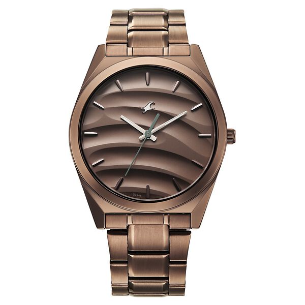 Fastrack Gelato Brown metal strap watch with Chocolate dial for Guys - image number 0