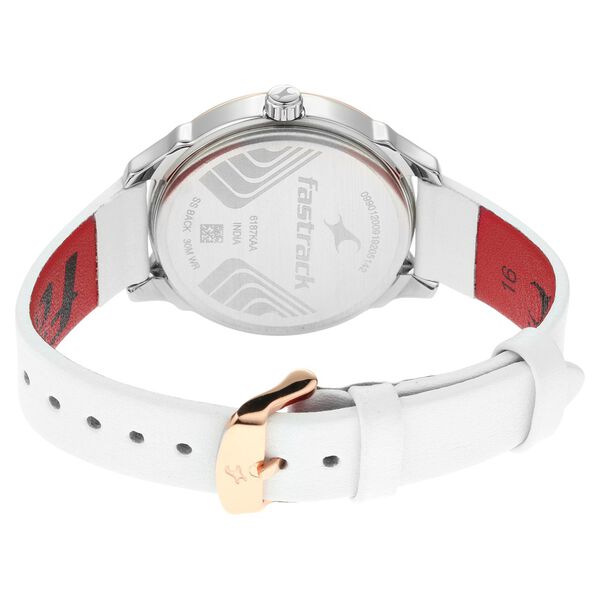 Fastrack All Nighters Quartz Analog White Dial Leather Strap Watch for Girls - image number 4
