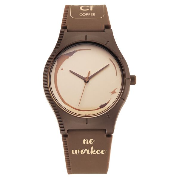 Fastrack Tees Quartz Analog Brown Dial Silicone Strap Watch for Girls - image number 1
