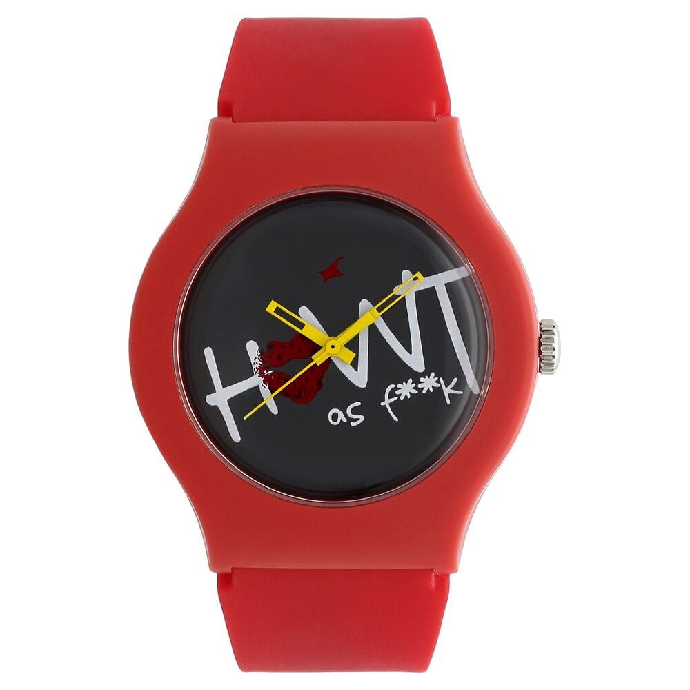 Fastrack watch deals red and black