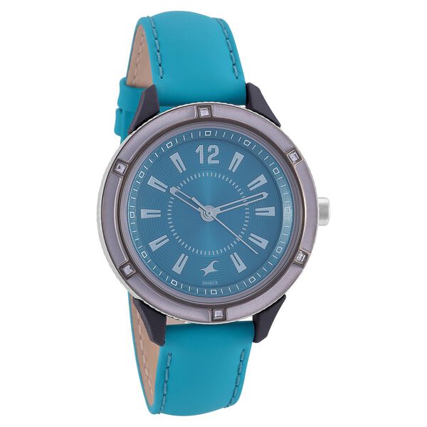 Fastrack Quartz Analog Blue Dial Leather Strap Watch for Girls - image number 0