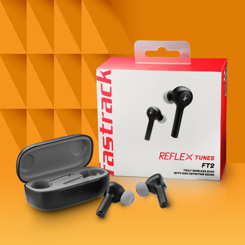 Buy Online Reflex Tunes Truly Wireless Black Earbuds ft2bkb01 Fastrack