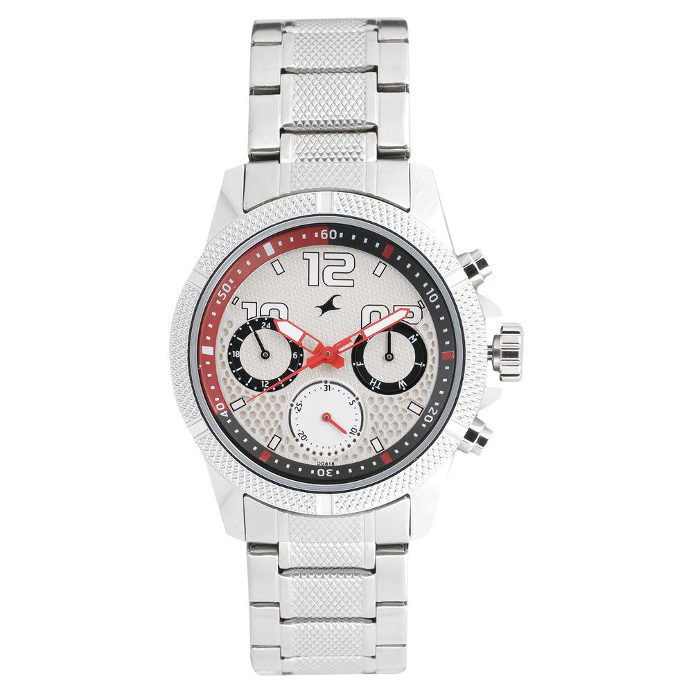 Fastrack Loopholes Quartz Multifunction Silver Dial Stainless Steel