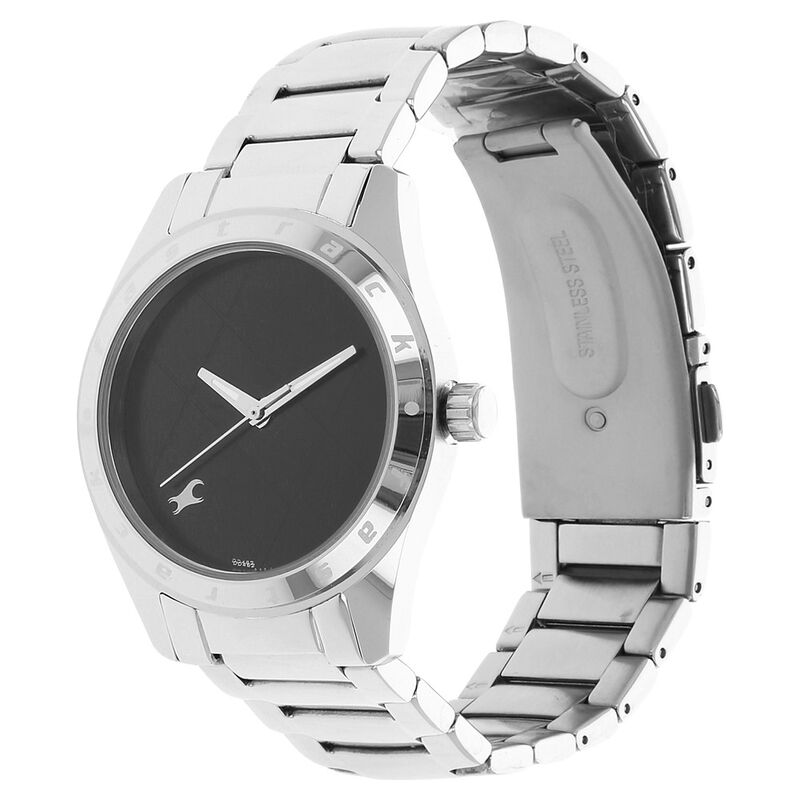 Buy Online Fastrack Quartz Analog Black Dial Stainless Steel Strap 