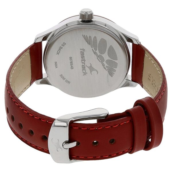 Fastrack Quartz Analog Red Dial Leather Strap Watch for Girls - image number 3