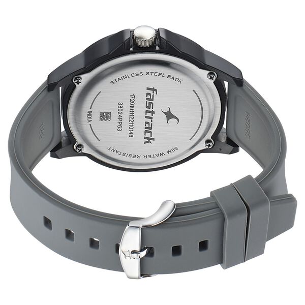Fastrack Tees Quartz Analog Grey Dial Silicone Strap Unisex Watch - image number 4