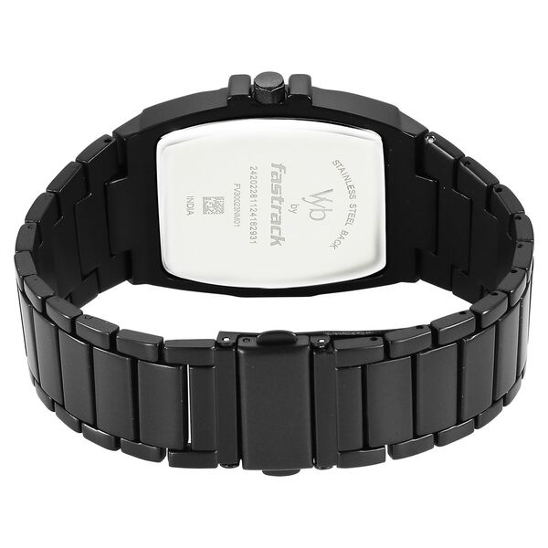 Vyb Pioneer By Fastrack Quartz Analog Black Dial Metal Strap Watch For Guys - image number 5