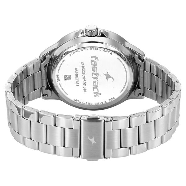 Fastrack Stunners Quartz Analog Black Dial Black Stainless Steel Strap Watch For Guys - image number 5