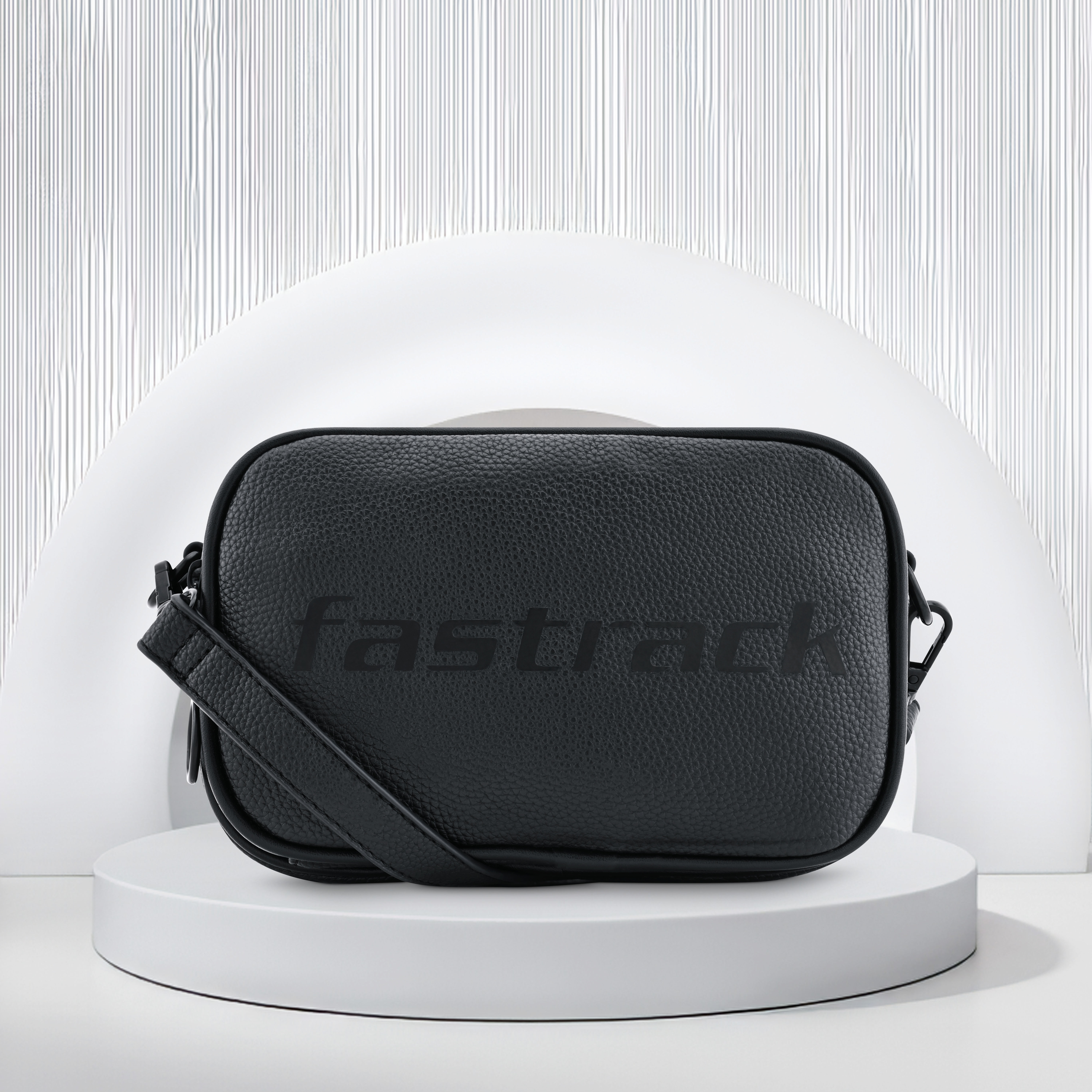 Buy Online Fastrack Trendy Concealed Zipper Sling Bag f244slmes05bk1 Fastrack