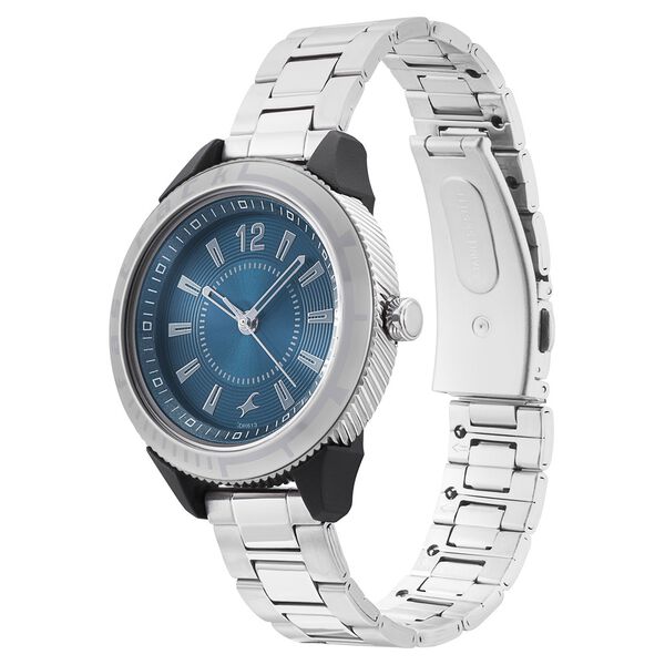 Fastrack Modular Quartz Analog Blue Dial Stainless Steel Strap Watch for Girls - image number 2