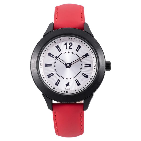 Fastrack Modular Quartz Analog Silver Dial Leather Strap Watch for Girls - image number 1