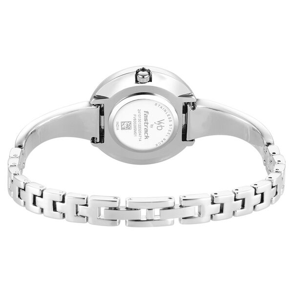 Fastrack Vyb Diva Quartz Analog Silver Dial Silver Metal Strap Watch For Women - image number 4
