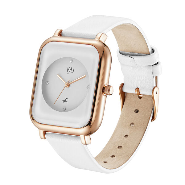 Fastrack Vyb Muse Quartz Analog White Dial Leather Strap Watch for Girls - image number 3