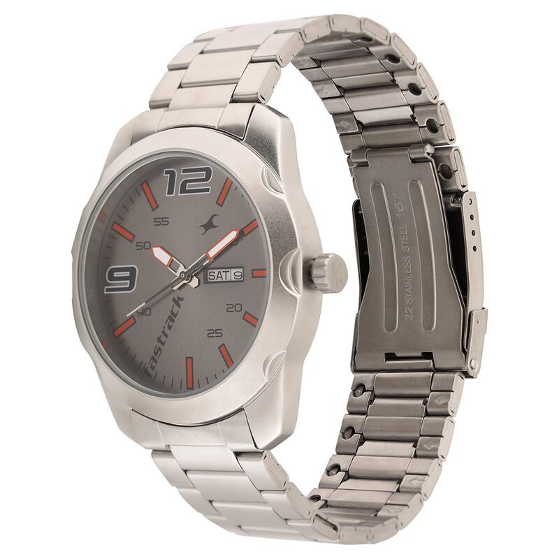 Fastrack Black Dial Quartz Analog with Day and Date Watch for Guys