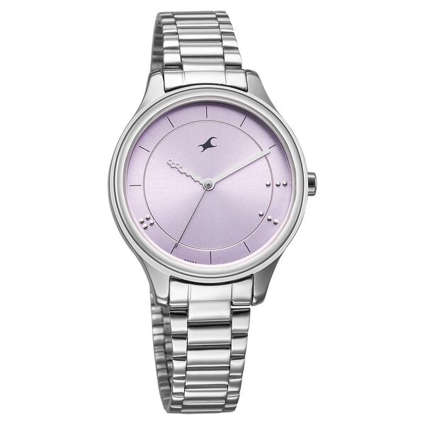 Fastrack Stunners Quartz Analog Pink Dial Silver Metal Strap Watch For Girls - image number 1