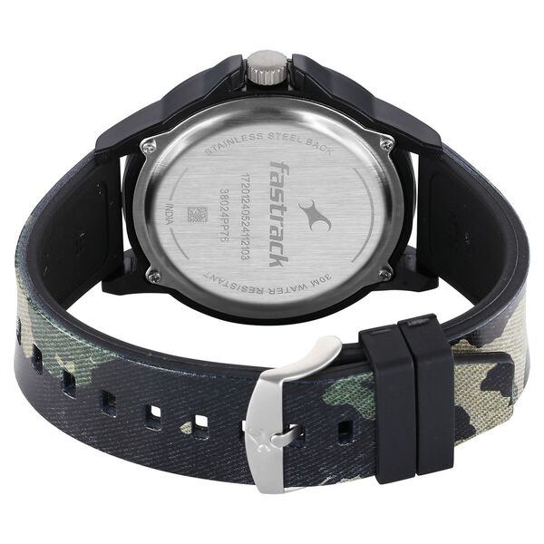 Fastrack Tees Urbanique Quartz Analog Black Dial Silicon Strap Watch For Unisex - image number 4