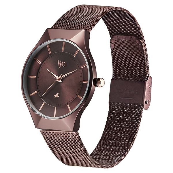 Fastrack Vyb Successor Quartz Analog Maroon Dial Stainless Steel Strap Watch for Girls - image number 2