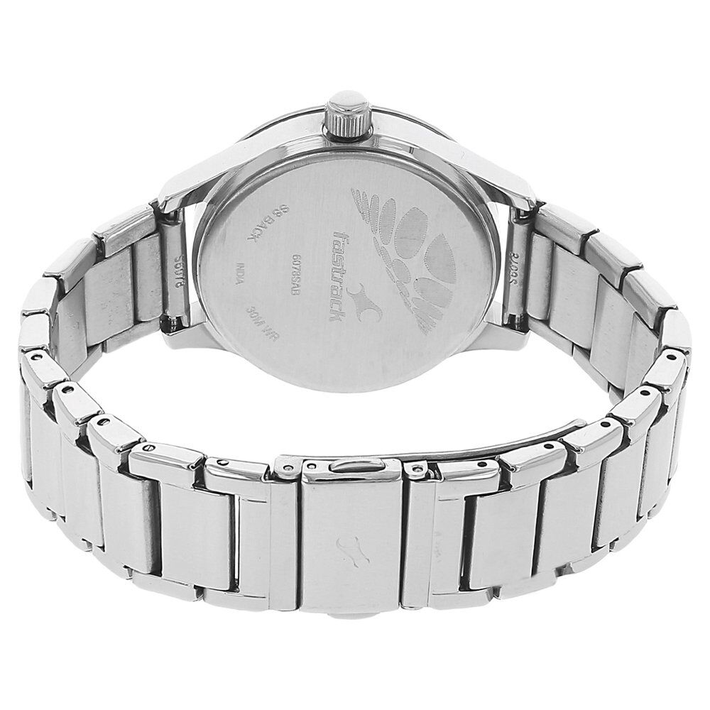 Fastrack Quartz Analog Blue Dial Stainless Steel Strap Watch for Girls