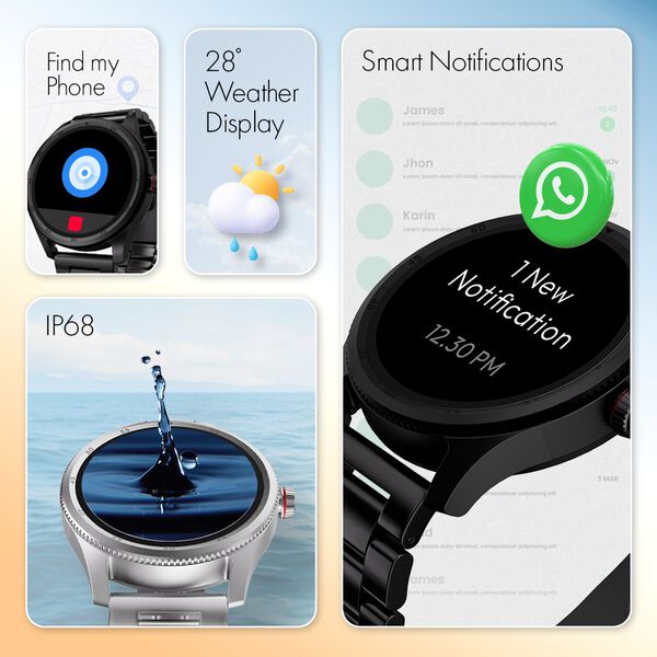 Fastrack Magnus FX1 Luxury Metal Smartwatch with High Definition 3.5 cm UltraVU Display, SingleSync BT Calling - image number 8