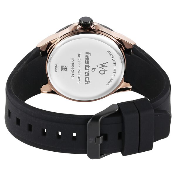 Vyb Challenger By Fastrack Quartz Analog Black Dial Silicone Strap Watch For Guys - image number 6