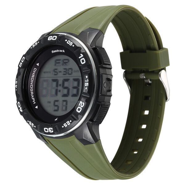 Fastrack StreetStyle Digital Dial Green Polyether Strap Watch For Unisex - image number 2