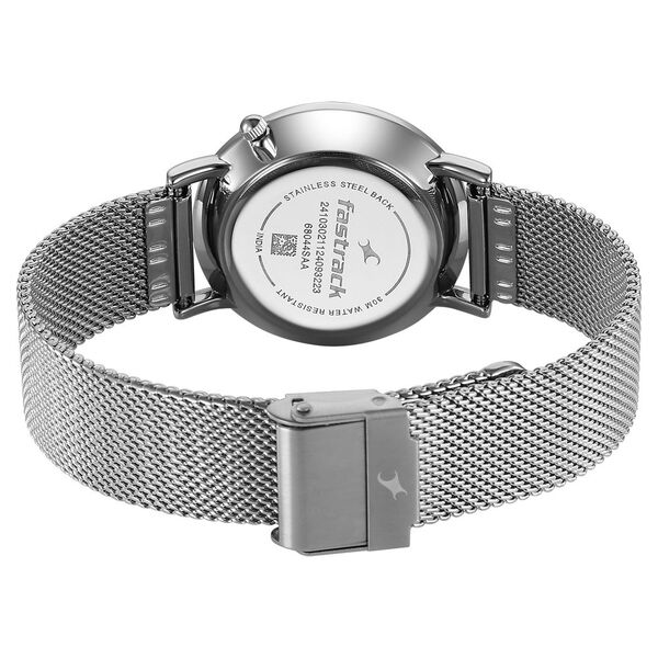Fastrack Stunners X Quartz Analog Blue Dial Stainless Steel Strap Watch For Girls - image number 4