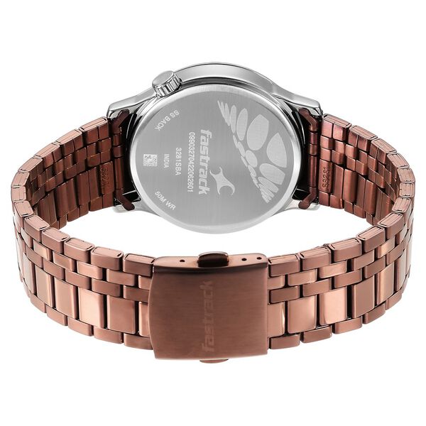 Fastrack Exuberant Quartz Multifunction Brown Dial Metal Strap Watch for Guys - image number 5