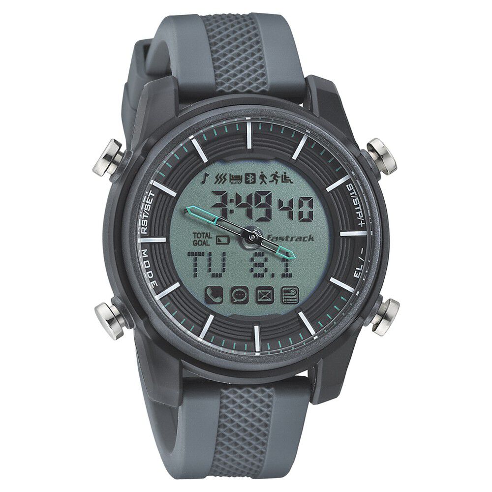 Buy Online Fastrack Digital Dial Silicone Strap Watch for Unisex 90058pp02 Fastrack