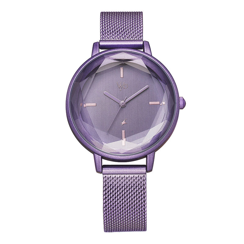 Vyb by Fastrack Quartz Analog Purple Dial Stainless Steel Strap Watch for Girls - image number 0