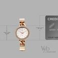 Vyb Mirage By Fastrack Quartz Analog White Dial Rose Gold Metal Strap Watch For Girls - image number 3