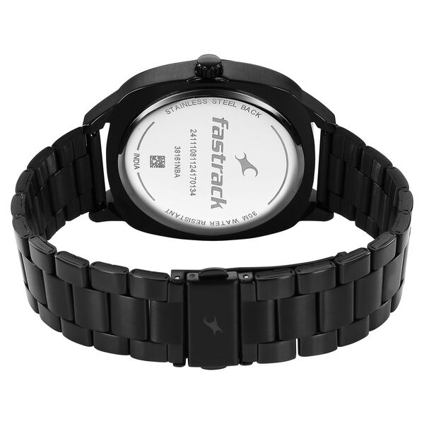 Fastrack Stunners X Quartz Analog Black Dial Stainless Steel Strap Watch For Guys - image number 4