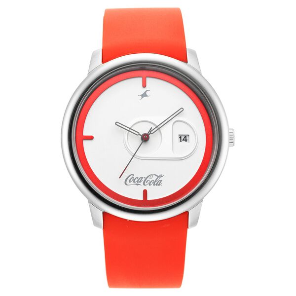 Fastrack Coca Cola Edition By Fastrack Quartz Analog with Date White Dial Plastic Strap Watch for Guys - image number 2