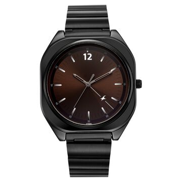 Fastrack 9 to Fine Analog with Brown Dial Metal Strap Watch for Guys