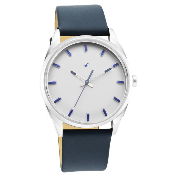 Fastrack After Dark White Dial Leather Strap Watch for Guys - image number 1