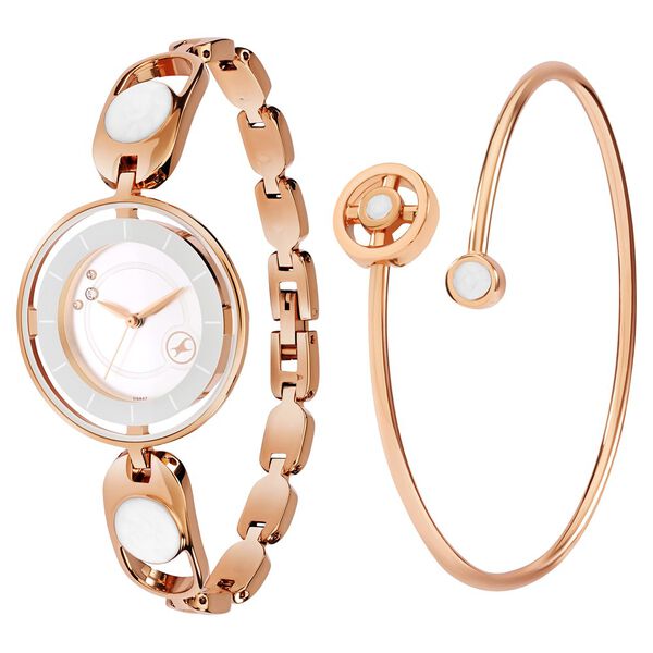 Fastrack Pulse Quartz Analog Silver Dial Metal Strap Watch For Girls - image number 2