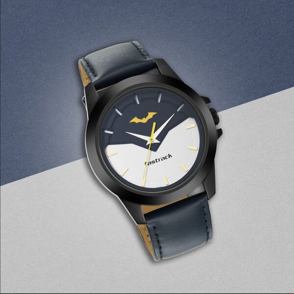 Fastrack Batman Quartz Analog Blue Dial Leather Strap Watch for Guys - image number 0
