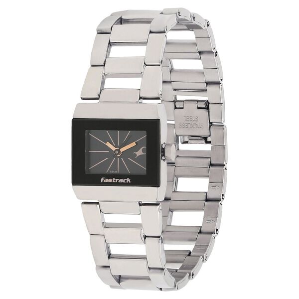 Fastrack Quartz Analog Black Dial Stainless Steel Strap Watch for Girls - image number 1