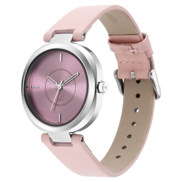 Fastrack Stunners Quartz Analog Pink Dial Leather Strap Watch for Girls - image number 3