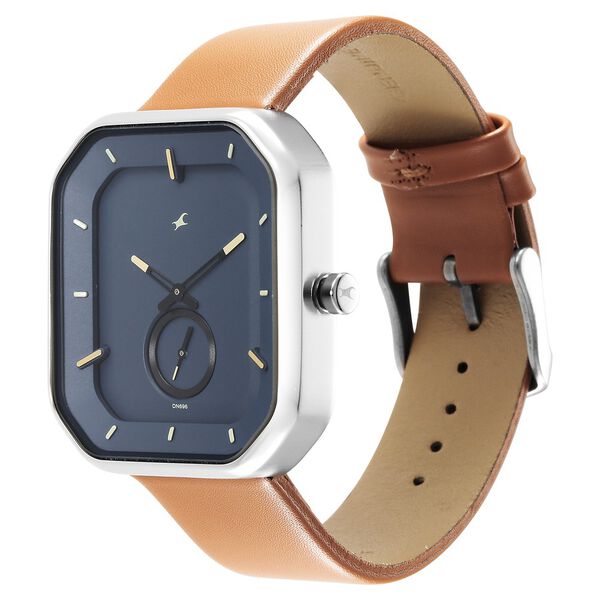 Fastrack After Dark Blue Dial Leather Strap Watch for Guys - image number 3
