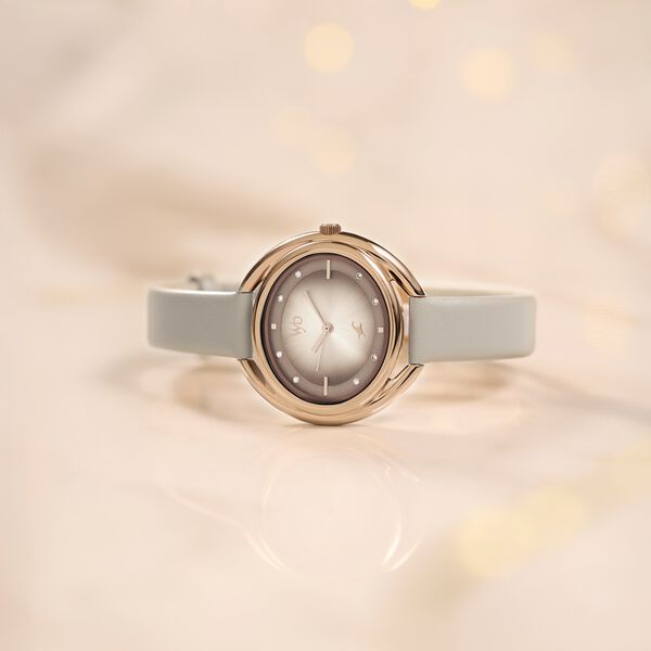 Fastrack Vyb Halo Quartz Analog Beige Dial Leather Strap Watch For Girls - image number 0