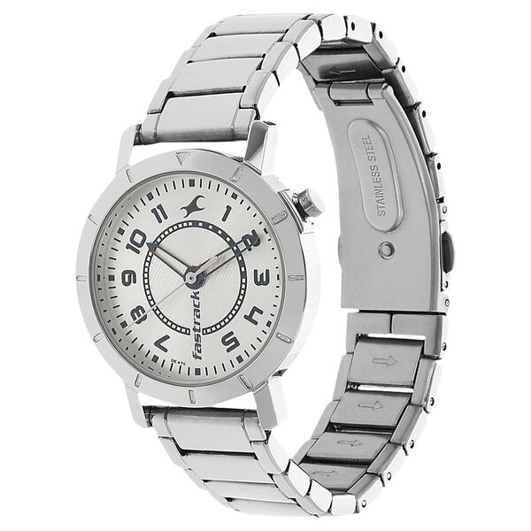 Fastrack Quartz Analog Silver Dial Stainless Steel Strap Watch for Girls - image number 1