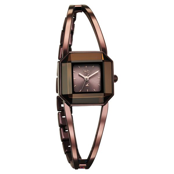 Fastrack Vyb Striker Quartz Analog Brown Dial Brown Metal Strap Watch For Girls - image number 2