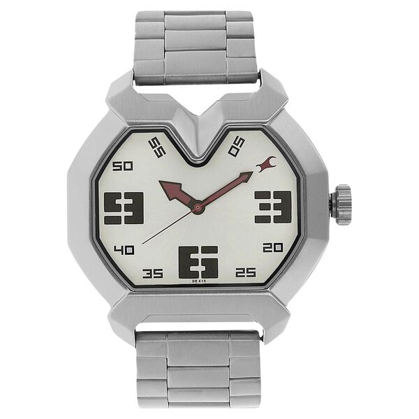 Fastrack Quartz Analog Silver Dial Stainless Steel Strap Watch for Guys - image number 0