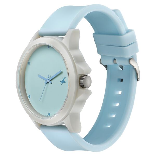 Fastrack Tees Quartz Analog Blue Dial Silicone Strap Unisex Watch - image number 2