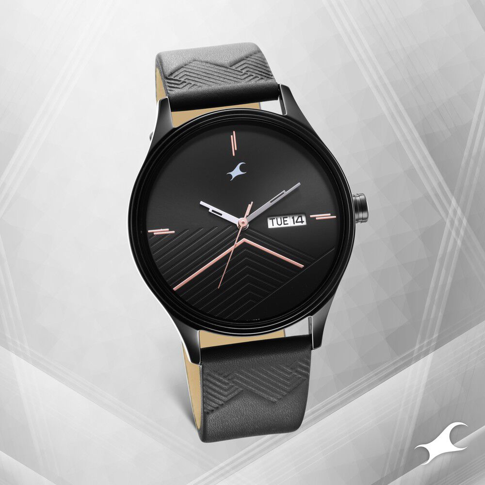 Fastrack black outlet colour watch